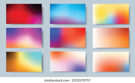 Set Of Colorful Mesh Gradient Backgrounds Abstract Blurs for Design Projects