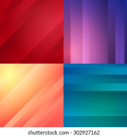 Set of Colorful Minimalistic Vector Backgrounds. Geometric Abstract Wallpapers Design.