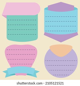 Set of colorful modeling empty labels, The cute style element for many purposes.