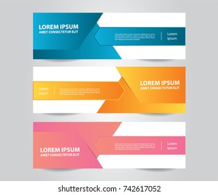 Set of colorful modern abstract banner template Design.Horizontal advertising banner.