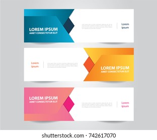 Set of colorful modern abstract banner template Design.Horizontal advertising banner.