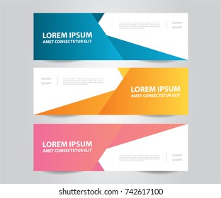 Set of colorful modern abstract banner template Design.Horizontal advertising banner.