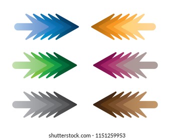 A set of colorful modern arrow pointers for direction vector illustration