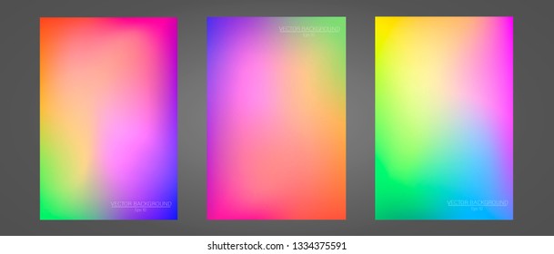 Set of colorful and modern backgrounds. Set of colorful gradients. Set of colorful backgrounds for your smartphone. Soft color gradients. Modern theme display. Template design for mobile application.