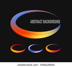 Set of colorful modern label, logo grunge circle brushstroke design vector illustration