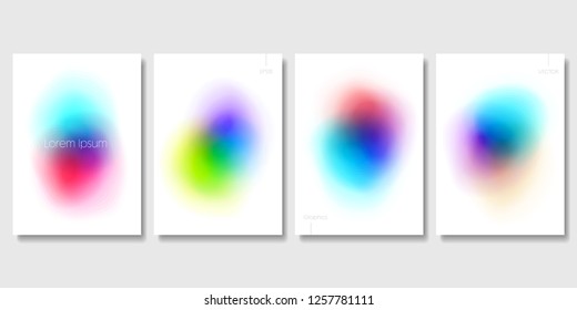 Set of Colorful Modern Templates with Abstract Blurred Graphic Elements. Applicable for Banners, Posters, Web Backgrounds and Cover Prints. EPS 10.