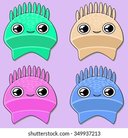 Set of colorful monsters
