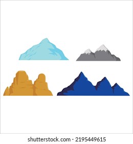 set of colorful mountain design vector illustration. adventure landscape element sign and symbol.