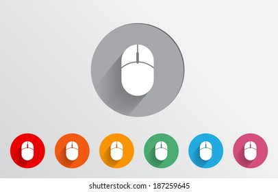Set of colorful mouse icons