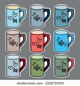 Un conjunto de tazas coloridas