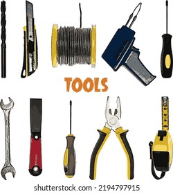 Set Of Colorful Multi Use Tools 