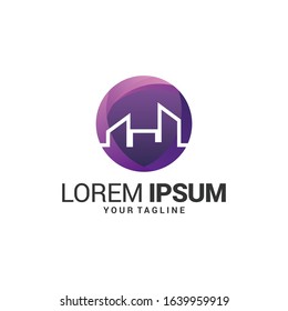 Set of colorful multicolored real estate logo designs for business visual identity. EPS 10