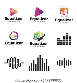 Set von Bunte Musik-Bars Visualisierung Vektorgrafik Grafikdesign Vorlage.