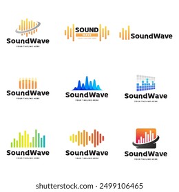 Conjunto de barras de música de colores de visualización Plantilla de Diseño gráfico de Vector.