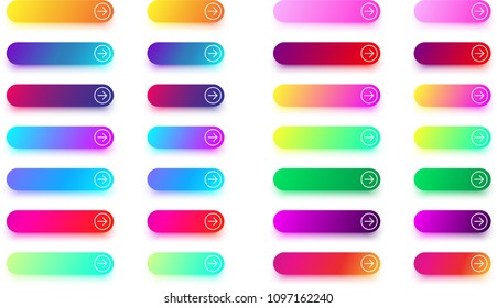 Web Buttons Flat Design Template Color Stock Vector (Royalty Free ...