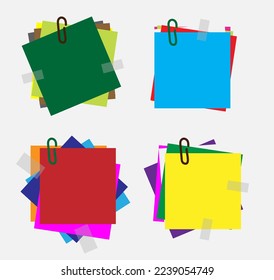 Set of colorful note papers	
