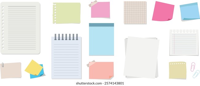 Set of Colorful Note Papers