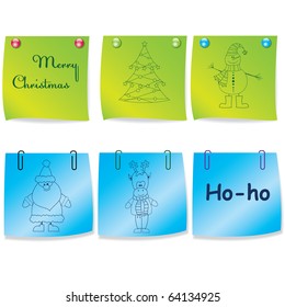 Set of colorful note paper.Vector illustration