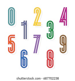 Set colorful numbers formed by parallel lines, Color numbers