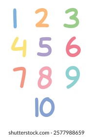 set of colorful numbers for kids learning and print