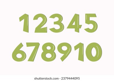 Set of colorful numbers. Vector illustration. Template elements for greeting card, web design. Mathematics educational children game.