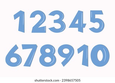 Set of colorful numbers. Vector illustration. Template elements for greeting card, web design. Mathematics educational children game.