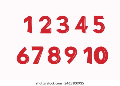 Set of colorful numbers. Vector illustration. Template elements for greeting card, web design. Mathematics educational children game.