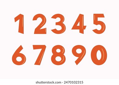 Satz von bunten Zahlen. Vektorillustration. Vorlage Elemente für Grußkarte, Webdesign. Mathematik Erziehungskinder Spiel.