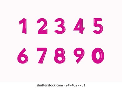 Set of colorful numbers. Vector illustration. Template elements for greeting card, web design. Mathematics educational children game.