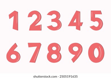 Set of colorful numbers. Vector illustration. Template elements for greeting card, web design. Mathematics educational children game.