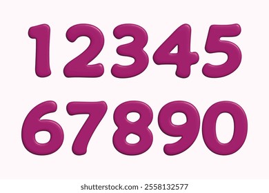 Set of colorful numbers. Vector illustration. Template elements for greeting card, web design. Mathematics educational children game.