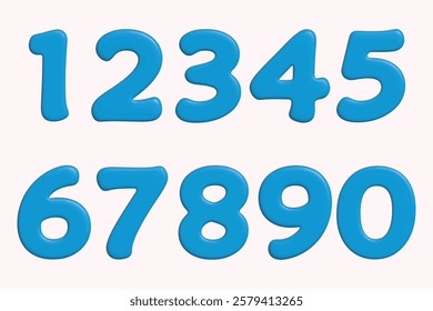 Set of colorful numbers. Vector illustration. Template elements for greeting card, web design. Mathematics educational children game.