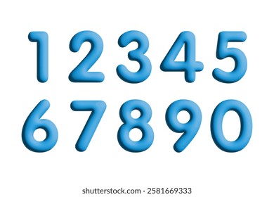 Set of colorful numbers. Vector illustration. Template elements for greeting card, web design. Mathematics educational children game.