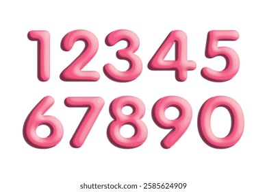 Set of colorful numbers. Vector illustration. Template elements for greeting card, web design. Mathematics educational children game.
