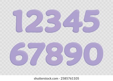 Set of colorful numbers. Vector illustration. Template elements for greeting card, web design. Mathematics educational children game.