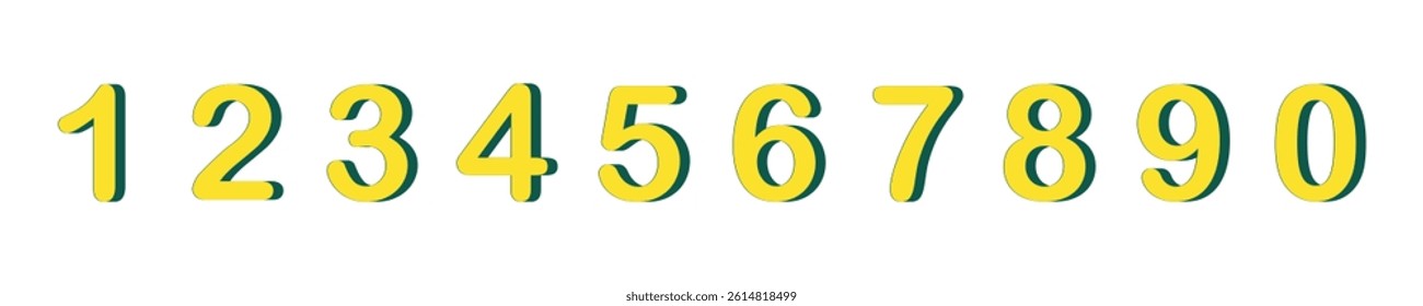Set of colorful numbers. Vector illustration. Template elements for greeting card, web design. Mathematics educational children game.