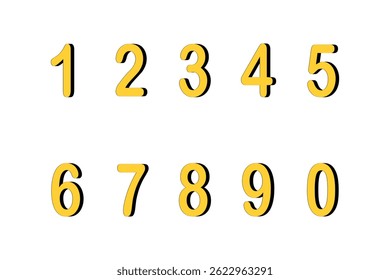 Set of colorful numbers. Vector illustration. Template elements for greeting card, web design. Mathematics educational children game.