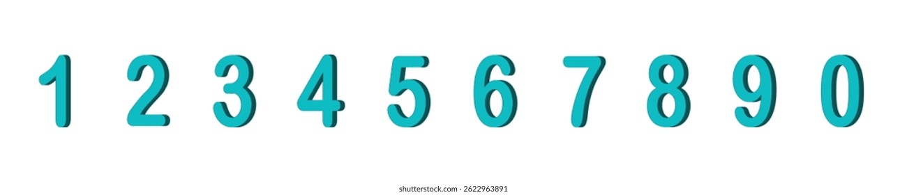Set of colorful numbers. Vector illustration. Template elements for greeting card, web design. Mathematics educational children game.
