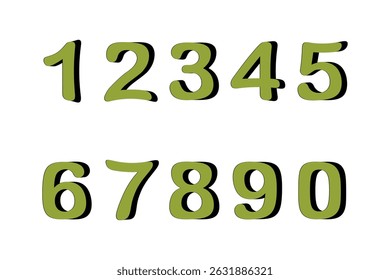 Set of colorful numbers. Vector illustration. Template elements for greeting card, web design. Mathematics educational children game.