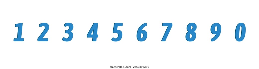Set of colorful numbers. Vector illustration. Template elements for greeting card, web design. Mathematics educational children game.