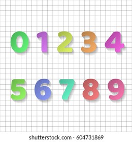 Set of colorful numbers. Vector illustration