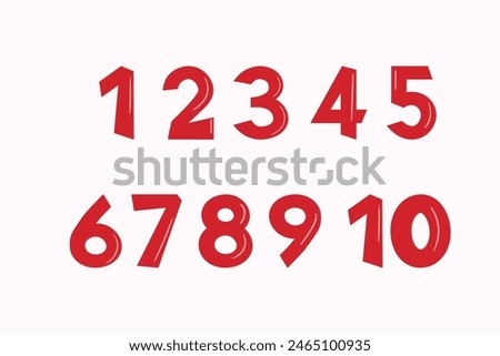 Set of colorful numbers. Vector illustration. Template elements for greeting card, web design. Mathematics educational children game.