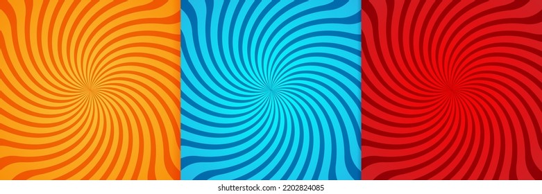 Set of colorful optical illusion background