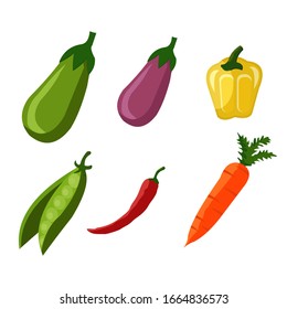 Set of colorful organic designs with a collection of fresh fresh vegetables. Vector illustration.