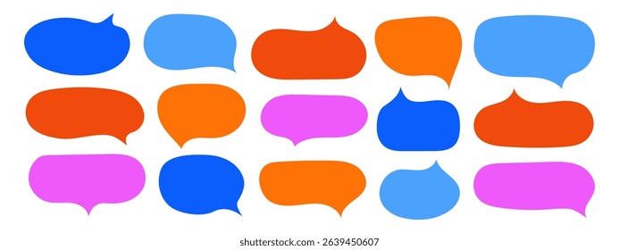 Set of colorful organic text boxes, speech bubbles icons vector element