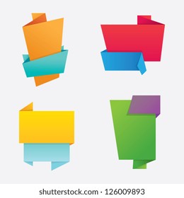 Set of Colorful Origami Labels