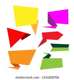 set of colorful origami labels. vector