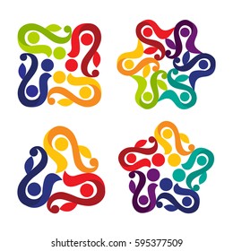 set of colorful ornaments