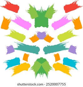 Set of colorful paint splashes. Colorful paint splashes isolated on white background. Dripping ink