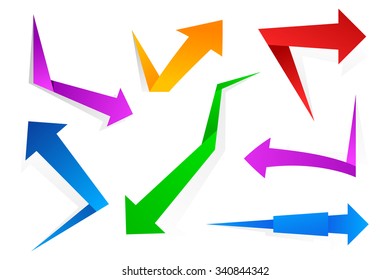Set of Colorful Paper Arrows